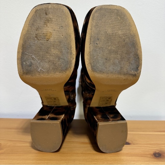 Urban Outfitters | Olivia Leopard Print Platform Ankle Boots | Chunky Block Heel - Picture 7 of 8